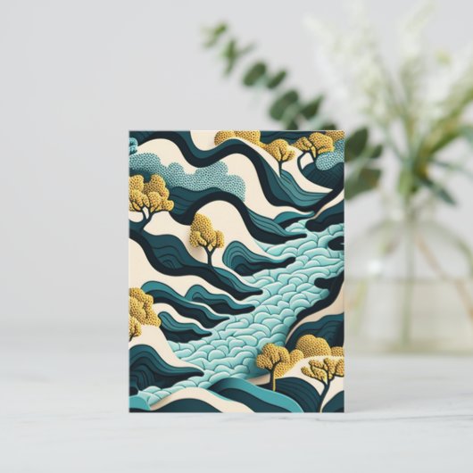 Invitation Carte Postale Paysage moderne (Debout devant)