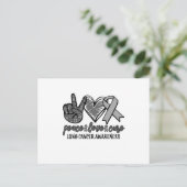 Invitation Carte Postale Peace Love Cure Lung Cancer Sensibilisation (Debout devant)
