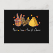 Invitation Carte Postale Peace Love Mac N Cheese Halloween Thanksgiving (Devant)