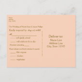 Invitation Carte Postale Peach & Gold Pailletés Points Confettis Chic Moder (Dos)