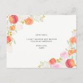 Invitation Carte Postale Pêches à l'aquarelle Floral Soyez mon accompagnate (Dos)