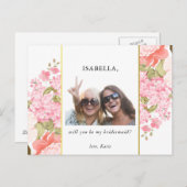 Invitation Carte Postale  | Peonies et hydrangées (Devant / Derrière)