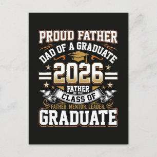 Invitation Carte Postale Père fier de la promotion 2026 diplômé