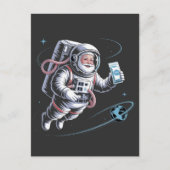 Invitation Carte Postale Père Noël Astronaut avec Spacesuit Festif Noël (Devant)