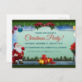 Invitation Carte Postale Père Noël et Ornaments Noël Invitations! (Devant / Derrière)
