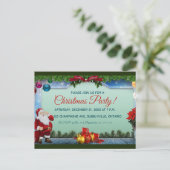 Invitation Carte Postale Père Noël et Ornaments Noël Invitations! (Debout devant)