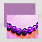 Invitation Carte Postale Perles Violettes (Devant / Derrière)