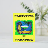 INVITATION CARTE POSTALE PERROQUET DE FÊTE (Debout devant)