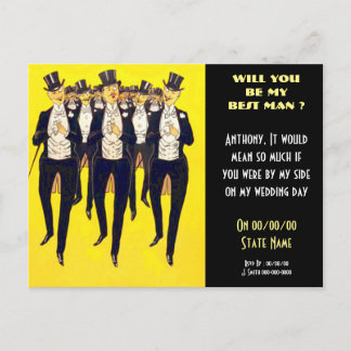 Invitation Carte Postale Personnalisé soit mon meilleur homme, groomsmen