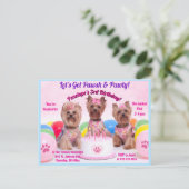 Invitation Carte Postale Personnalisons Pawsh & fête d'anniversaire (Debout devant)