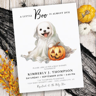 Invitation Carte Postale Petit Boo Cute Halloween Simple Baby shower