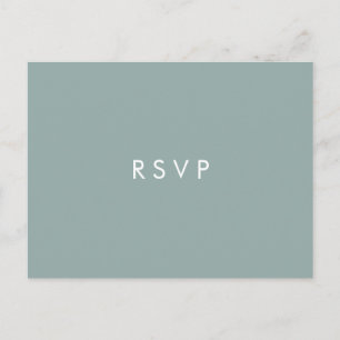 Invitation Carte Postale Petit chic Dusty Blue Wedding RSVP REPAS CHOIX