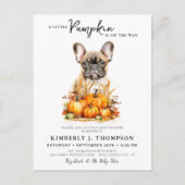 Invitation Carte Postale Petit Citrouille mignon Chiot Baby shower d'automn (Devant)