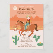 Invitation Carte Postale Petit cow-boy cool et cheval fête d'anniversaire (Devant)
