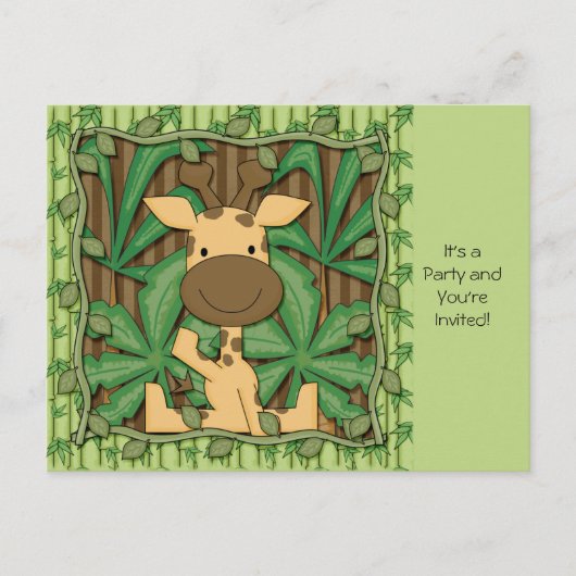 Invitation Carte Postale Petite Giraffe (Devant)