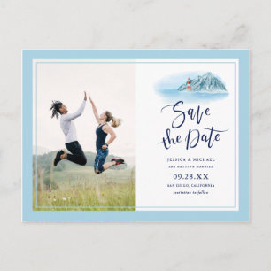 Invitation Carte Postale Phare de la montagne océanique Mariage à ne pas ma