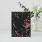 Invitation Carte Postale Phases de lune foncée (Debout devant)