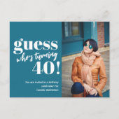 Invitation Carte Postale Photo audacieuse 40e anniversaire (Devant)