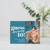 Invitation Carte Postale Photo audacieuse 40e anniversaire (Debout devant)