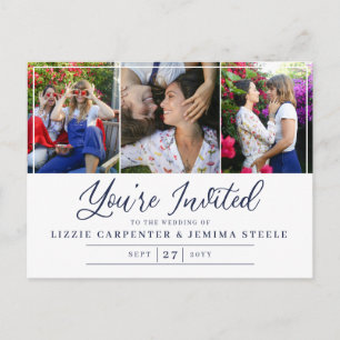 Invitation Carte Postale Photo Collage Marine Vous êtes invité Mariage budg