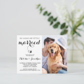 Invitation Carte Postale Photo de chien moderne simple Mariage de animal de (Debout devant)