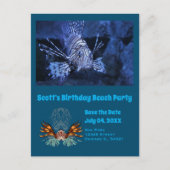 Invitation Carte Postale Photo de fête de plage d'Anniversaire (Devant)