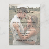 Invitation Carte Postale photo de jour de mariage moderne décoloré overlay  (Devant)