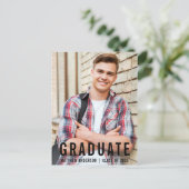 Invitation Carte Postale Photo de la fête de graduation Cool moderne (Debout devant)