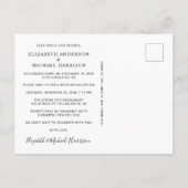 Invitation Carte Postale Photo de mariage de réception Happily Ever After (Dos)