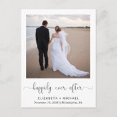 Invitation Carte Postale Photo de mariage de réception Happily Ever After (Devant)