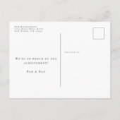 Invitation Carte Postale Photo de remise de diplôme Écriture moderne Enregi (Dos)