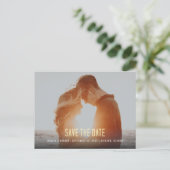 Invitation Carte Postale Photo de typographie moderne simple Save The Date (Debout devant)
