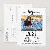Invitation Carte Postale Photo Drôle C'Était Ruff Classe De 2021 Graduation (Devant / Derrière)