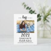 Invitation Carte Postale Photo Drôle C'Était Ruff Classe De 2021 Graduation (Debout devant)