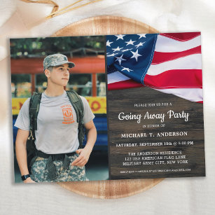 Invitation Carte Postale Photo du drapeau américain du parti Patriotique
