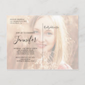 Invitation Carte Postale Photo du Parti Chic Graduation (Dos)