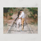 Invitation Carte Postale Photo en surimpression Réponse de mariage simple é (Devant)
