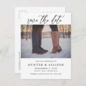 Invitation Carte Postale Photo Enregistrer la date (Devant / Derrière)