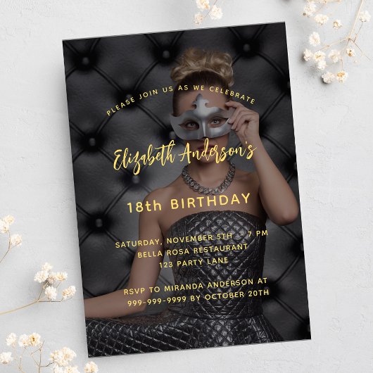 Invitation Carte Postale Photo fête d'anniversaire