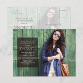 Invitation Carte Postale Photo Graduation Party Invitation. (Devant / Derrière)