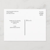 Invitation Carte Postale Photo Horizontal | Remerciement de Mariage Calligr (Dos)