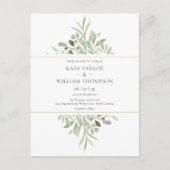 Invitation Carte Postale Photo Mariage de verdure de l'eucalyptus botanique (Devant)