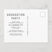 Invitation Carte Postale Photo moderne Collage Blue Graduation Party (Dos)