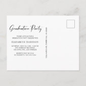 Invitation Carte Postale Photo moderne Collage Blue Graduation Party (Dos)