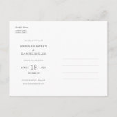 Invitation Carte Postale Photo moderne en blanc sur mesure Enregistrer la d (Dos)