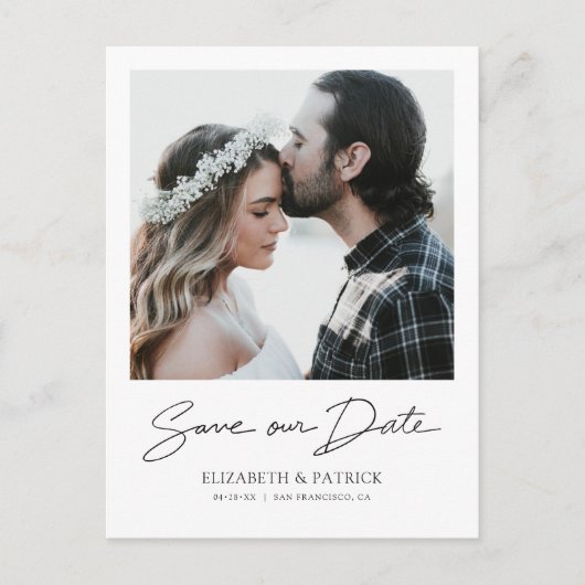 Invitation Carte Postale Photo moderne simple Enregistrer la date (Devant)