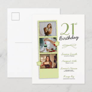 Invitation Carte Postale Photo polaroïde tendance Anniversaire
