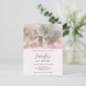 Invitation Carte Postale Photographie d'anniversaire de fleur de pommier bl (Debout devant)