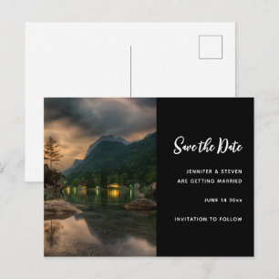 Invitation Carte Postale Photographie du lac de montagne du soir Enregistre