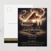 Invitation Carte Postale Piano Considérant Baby Grand (Devant / Derrière)